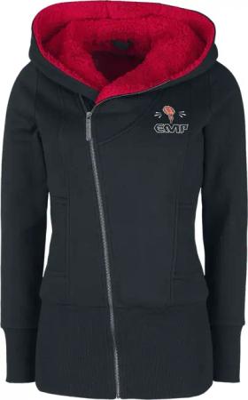 EMP Stage Collection Kapuzenjacke - Kapuzenjacke mit Rockhand Motiv und EMP Logo - S bis XL - für Damen - Größe XL - schwarz