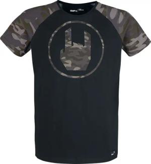 EMP Stage Collection T-Shirt - Schwarzes T-Shirt mit Rockhand-Print in camouflage - S bis XXL - für Männer - Größe M - schwarz