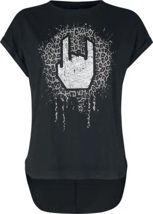 EMP Stage Collection T-Shirt - T-Shirt mit Leo-Rockhand - S bis 5XL - für Damen - Größe XXL - schwarz