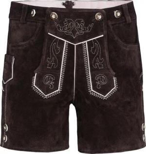 Kurze Kinder Lederhose dunkelbraun