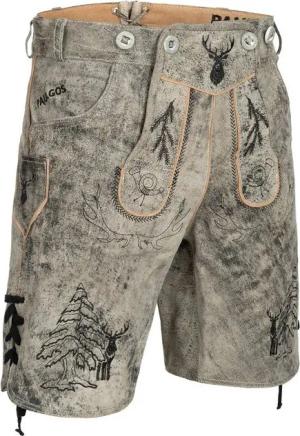 PAULGOS Trachtenhose Herren Lederhose Kurz mit Trägern 100% Echtleder - HK5 ANTIK