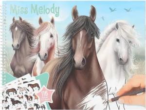 Depesche Malvorlage Miss Melody Pferde Malbuch Buch inkl. Sticker Ausmalbuch