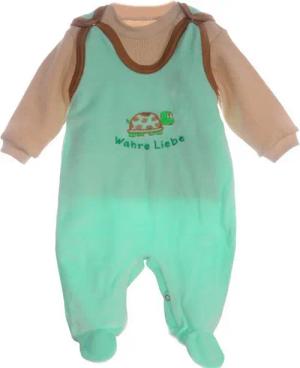La Bortini Strampler Baby Anzug 2Tlg Stramplerhose und Pulli mit Schildkröte aus weichem Velours, 50 56 62 68 74