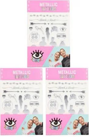 Depesche Kindertattoo Metallic Effekt, Lisa und Lena / Tolles Muster und schönes Design, 3-tlg., für Mottopartys und Kostüme und sind ideale Partygeschenke.