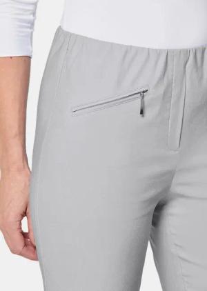 Bengalinhose LOUISA mit Reißverschlusstaschen - stein - Gr. 20 von Goldner Fashion