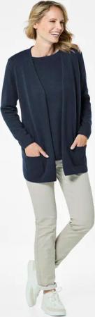Kuschelweiche Kaschmir-Strickjacke - marine - Gr. 46 von Goldner Fashion