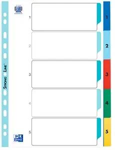 OXFORD Ordnerregister Vollformat 1-5 farbig 5-teilig, 1 Satz