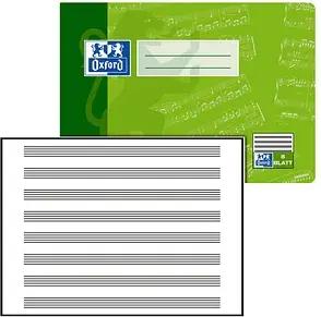 OXFORD Notenheft ohne Hilfslinien Lineatur 14 Notenlineatur DIN A5 ohne Rand, 8 Blatt