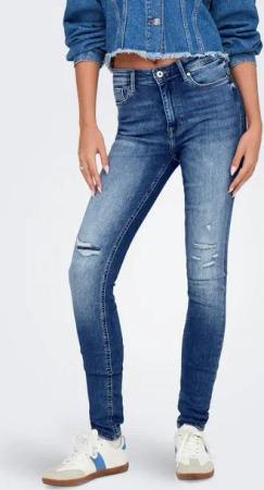 ONLY Skinny-fit-Jeans ONLPAOLA HW SK REP DNM GEN X mit Destroyed Effekt