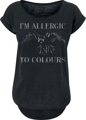 Sprüche T-Shirt - Allergic To Colours - M - für Damen - Größe M - schwarz