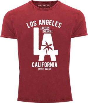Neverless Print-Shirt Cooles Angesagtes Herren T-Shirt Vintage Shirt LA Los Angeles mit Print