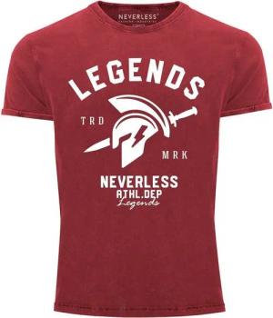 Neverless Print-Shirt Cooles Angesagtes Herren T-Shirt Vintage Shirt Sparta Gym Athletics mit Print