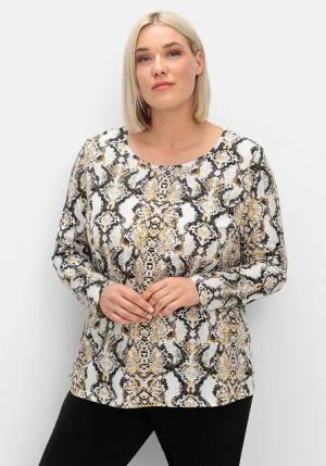 Sheego Langarmshirt Große Größen mit Animalprint und Rundhalsausschnitt