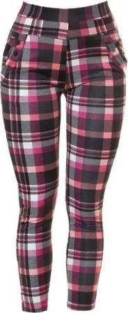 Koucla Highwaist Leggings Hose Damenhose mit Karomuster