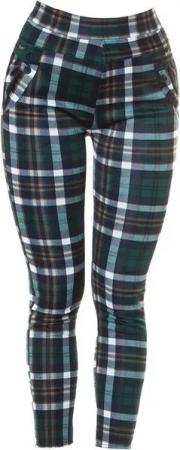 Koucla Highwaist Leggings Hose Damenhose mit Karomuster