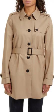 Tommy Hilfiger Langjacke "HERITAGE SINGLE BREASTED TRENCH", mti den typischen Trenchdetails & Tommy Streifen als Gürtelschlaufe