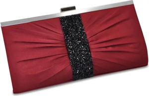Steuer Abendtasche "Bordeauxfarbene Satin-Optik mit Strassbesatz"