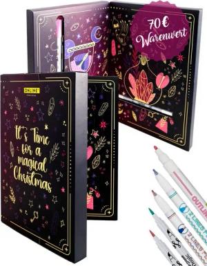 Online Pen Adventskalender Magic (Kreativ-Adventskalender für Zauberhafte Weihnachten), mit Zauberstifte, Radierstifte, Geschenkanhänger etc