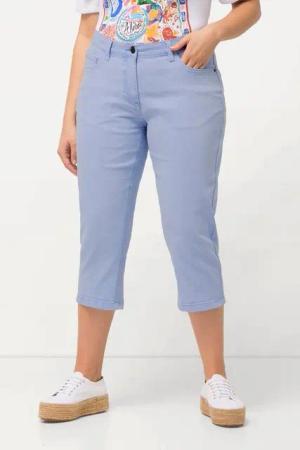 Ulla Popken Regular-fit-Jeans Boyfriend-Jeanscapri weites Bein Elastikbund