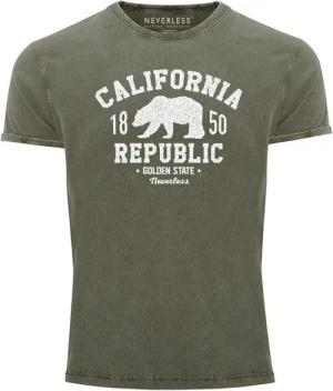 Neverless Print-Shirt Neverless® Herren T-Shirt Vintage Shirt Printshirt California mit Print