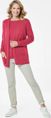 Kuschelweiche Kaschmir-Strickjacke - pink - Gr. 50 von Goldner Fashion