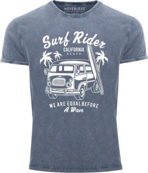 Neverless Print-Shirt Cooles Angesagtes Herren T-Shirt Vintage Shirt Retro Bus Surfen mit Print