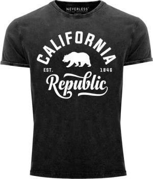 Neverless Print-Shirt Cooles Angesagtes Herren T-Shirt Vintage Shirt California Republic mit Print