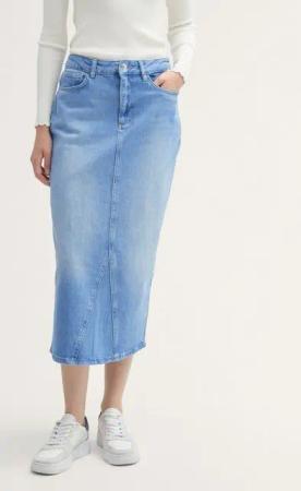 TOM TAILOR Denim Sommerrock Midi Jeansrock aus recycelter Baumwolle