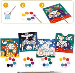 DJECO Kreativset DJ09658 Malbuch: Bunte Tiere