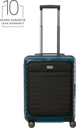 TITAN LITRON FRAME Trolley S, Handgepäck-Koffer mit Vortasche + Gratis Hotelgutschein Petrol