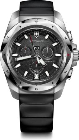 Victorinox I.N.O.X. Chrono Herrenuhr, Kautschuk Silber/Schwarz