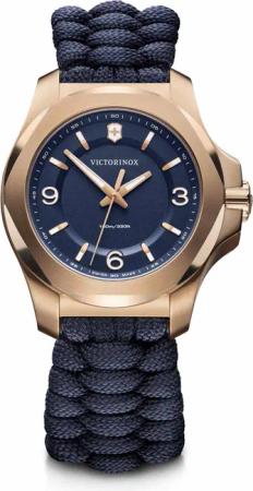 Victorinox I.N.O.X. V 37mm Damenuhr, 241955 Roségold-Blau