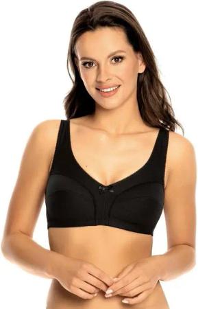 Viania Soft-BH 105452 (1-tlg) Soft-BH bügellos 100% Baumwolle hautsympathisch Schwarz