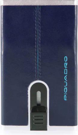 Piquadro Blue Square Compact Wallet für Scheine und Kreditkarten Nachtblau