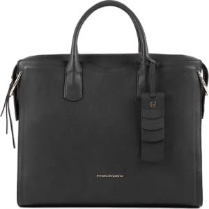 Piquadro Gea Kurzgrifflaptoptasche 14" mit Anti-Stoss Schutz schwarz