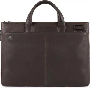 Piquadro Black Square Schmale Laptoptasche 15.6" erweiterbar dunkelbraun
