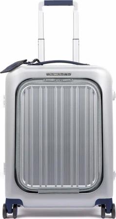 Piquadro Relyght Plus Kabinen-Hartschalencomputertrolley mit 4-Rollen Grau/Blau