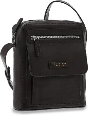 The Bridge Alberto Leder-Schultertasche Schwarz /Ruthenium