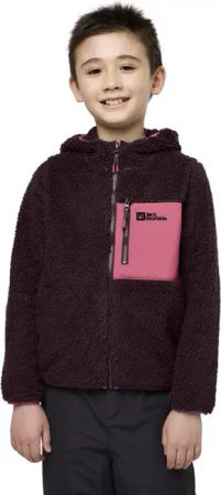 Jack Wolfskin Ice Curl Hood Jacket Kids Fleecejacke mit Kapuze Kinder 176 purple,pink boysenberry/pink