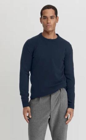 hessnatur Herren Pullover Regular aus Kaschmir - blau - Größe 48