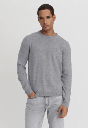 hessnatur Herren Pullover Regular aus Kaschmir - grau - Größe 56