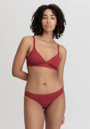 hessnatur Damen Triangel BH bügellos PURE SENSE aus TENCEL™ Modal - rot - Größe 70A