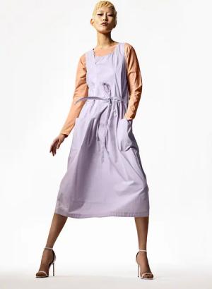 hessnatur Damen WUNDERKIND X HESSNATUR Midi-Kleid aus Bio-Baumwolle - lila - Größe 38