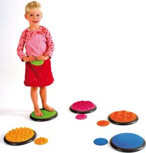 Taktiles Set 1 von 5 großen Tellern + 5 kleinen Tellern für Kinder Sporti France