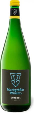Markgräfler Winzer Gutedel QbA trocken, Literflasche, Weißwein 2024 - Mindestbestellmenge 6