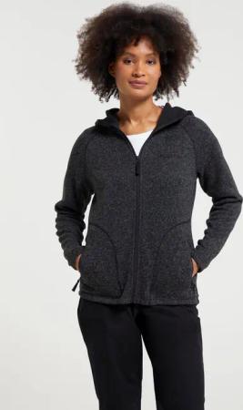 Nevis Damen-Kapuzenpullover mit Reißverschluss - Schwarz