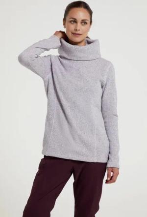 Idris Damen-Wasserfallkragenpullover - Lila