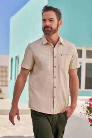 Coconut Herren Kurzarm-Hemd - Gelb