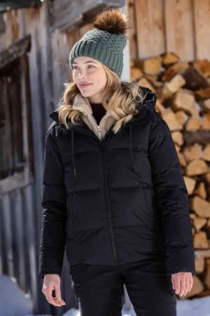 Extreme kuschelige kurze Daunenjacke für Damen - Schwarz