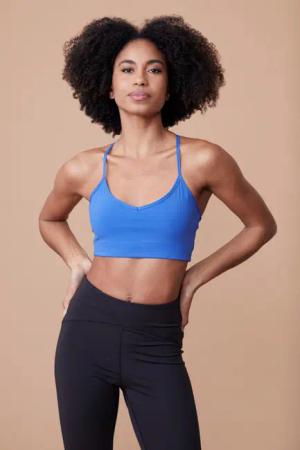 Vinyasa Damen Sport-BH - leichter Halt - Blau